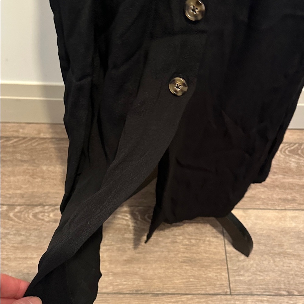 Ricki's Black Women's Maxi Button Front Dress Collar Belted 14 - Picture 3 of 6